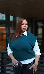 On The Green Knit Vest • Curve