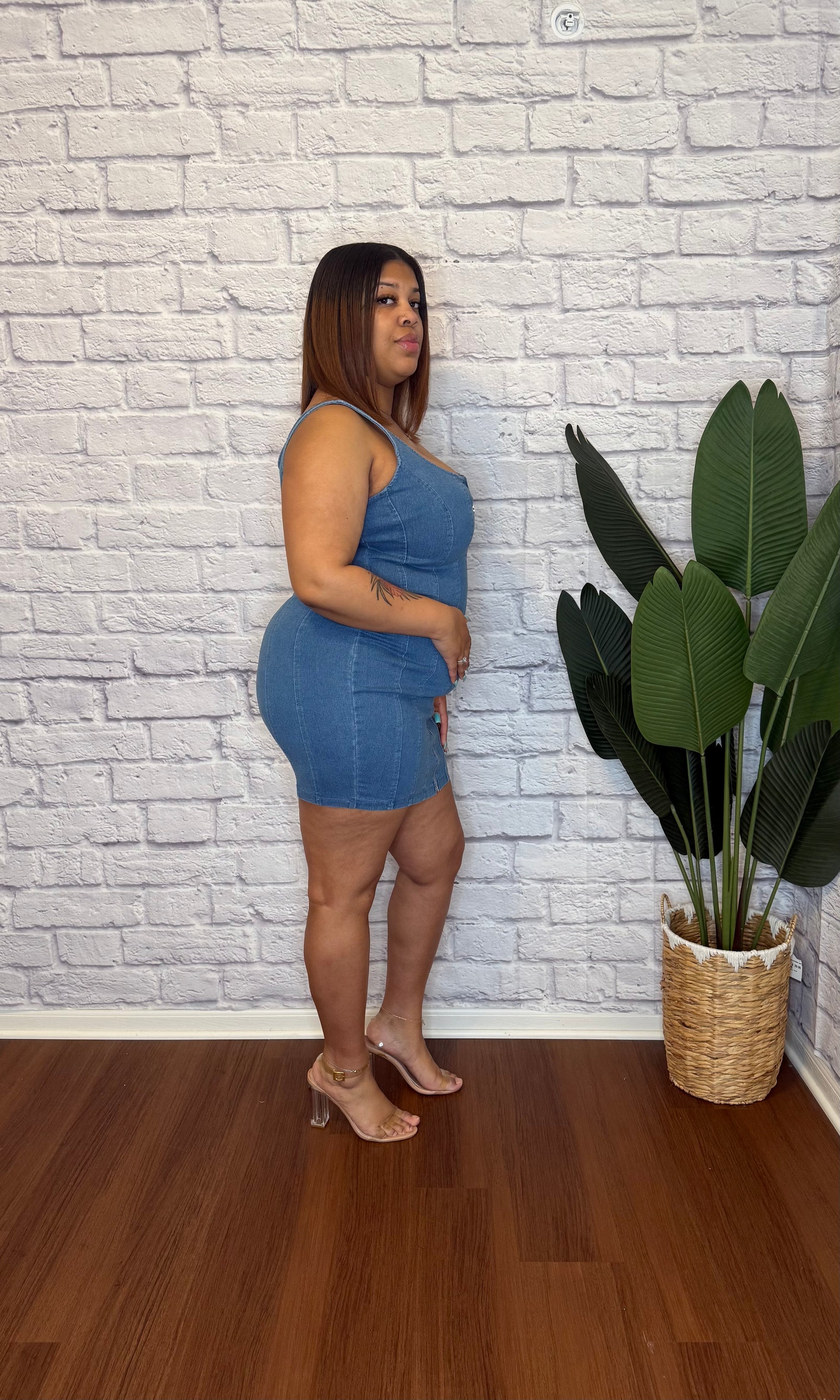 Snatched Denim Dress Curve | Plus Size Dresses | Ka Noire Snatched Denim Dress Curve | Plus Size Dresses | Ka Noire