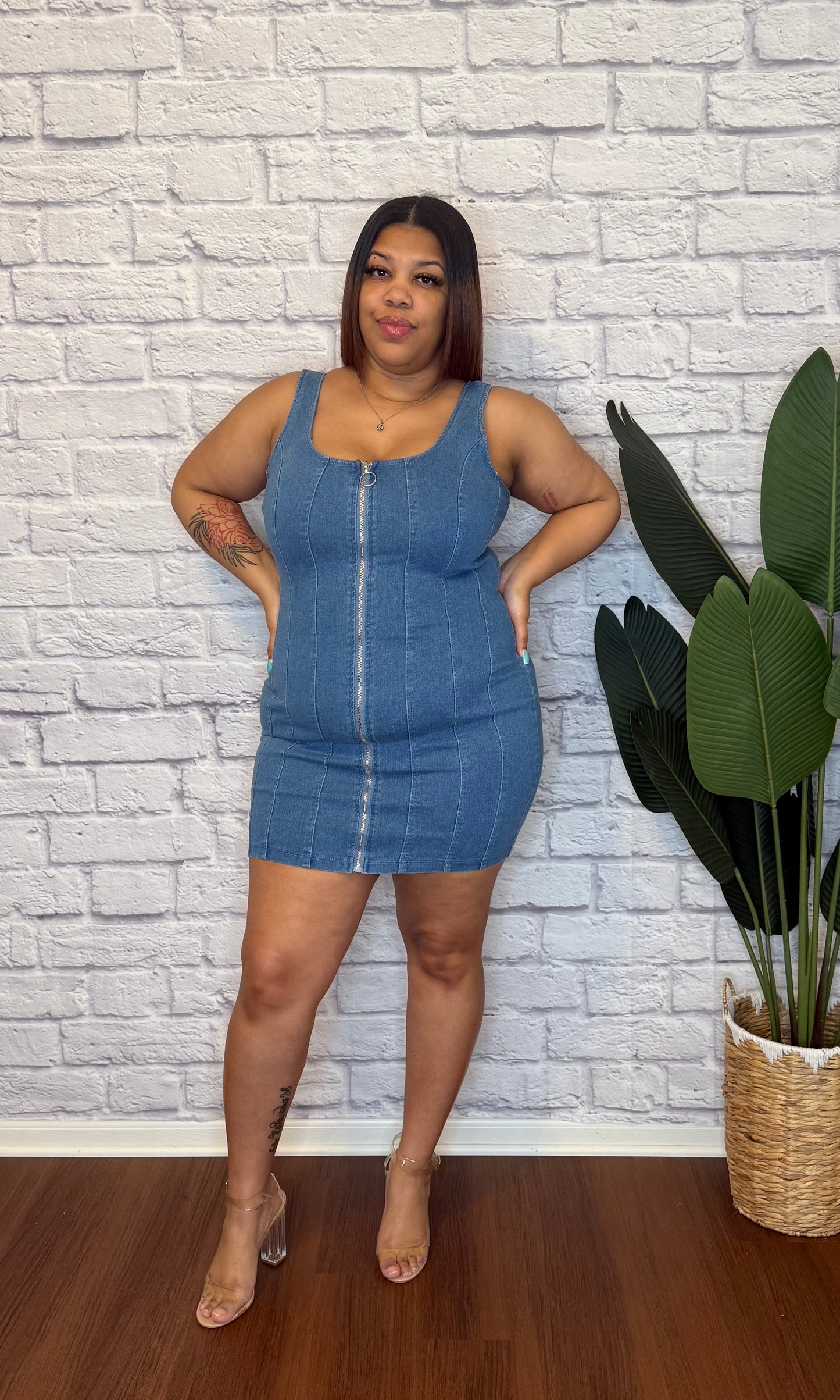 Snatched Denim Dress Curve | Plus Size Dresses | Ka Noire Snatched Denim Dress Curve | Plus Size Dresses | Ka Noire