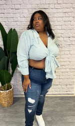 Kansas Tie Front Crop Top • Curve