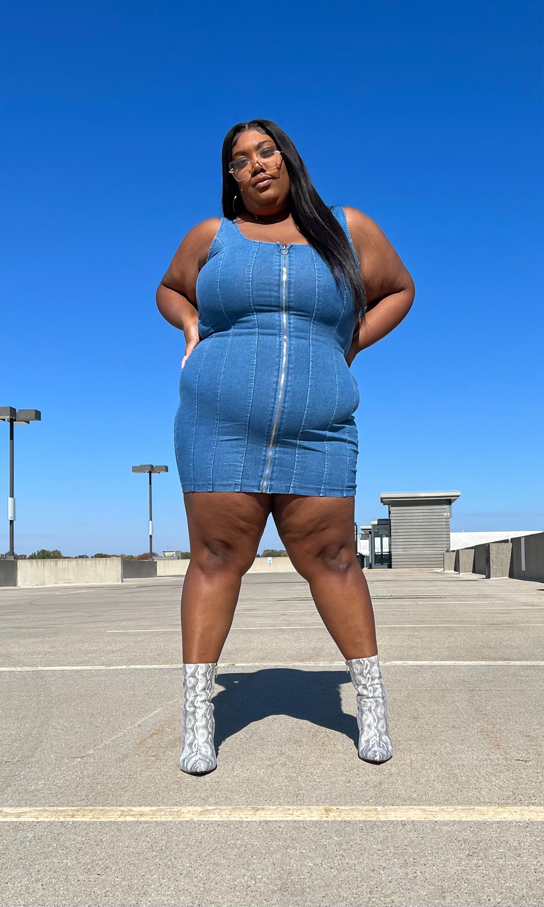 Snatched Denim Dress • Curve | Plus Size Dresses